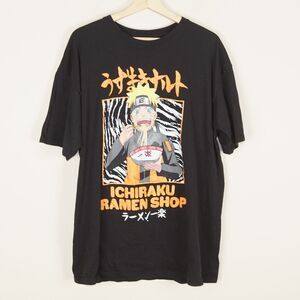 Naruto Shippuden Collection Ichiraku Ramen Black Print Shirt Sz XL